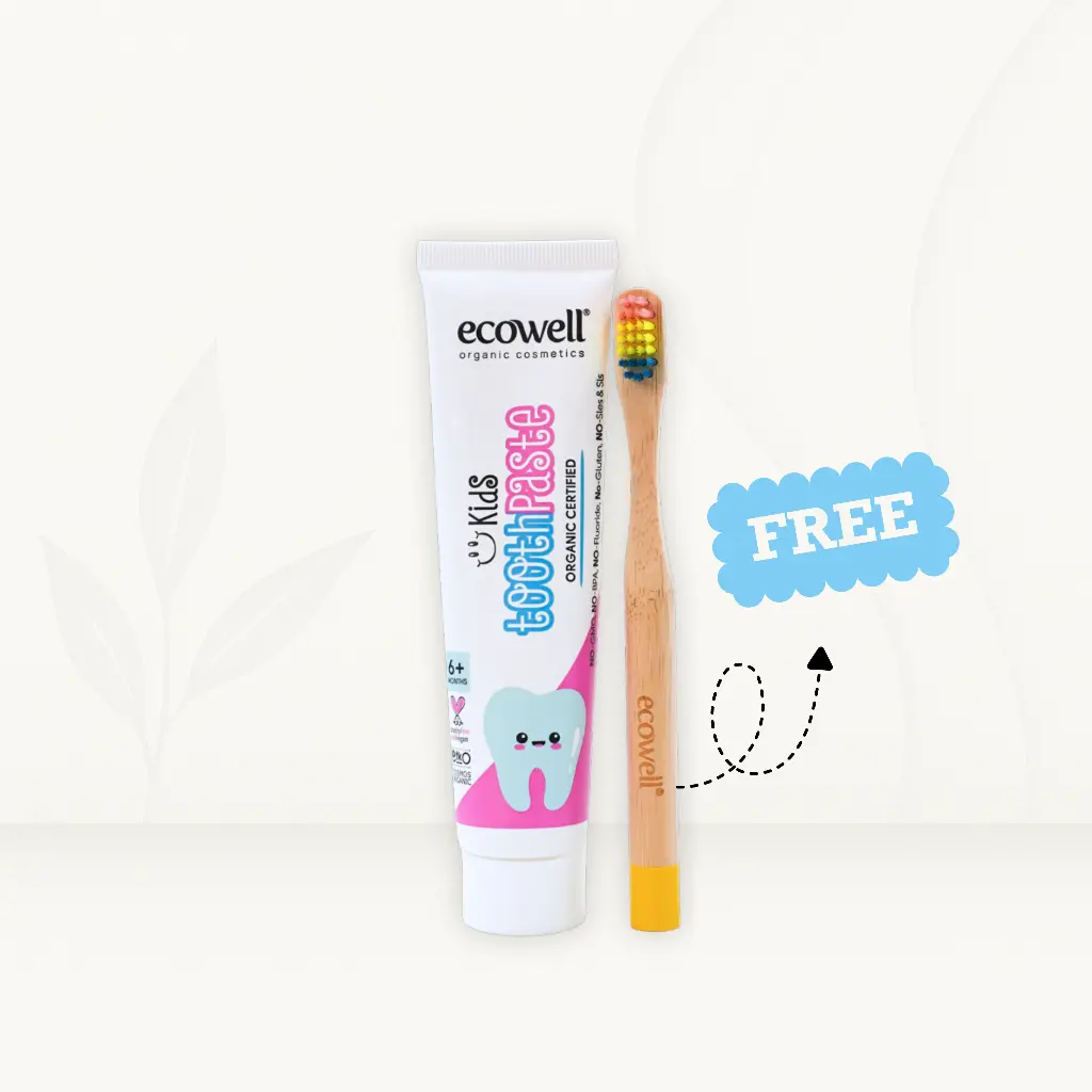 Organic Kids Toothpaste (75g) + FREE Bamboo ToothBrush