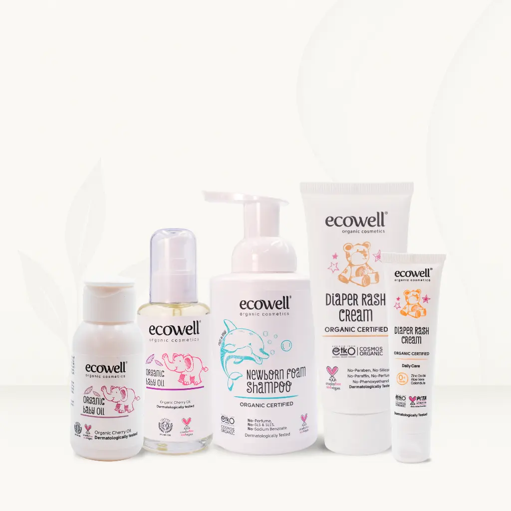 NewBorn Shampoo + Diaper Rash Cream+ Massage Oil + Diaper Rash Travel Size + Massage Oil Travel Size