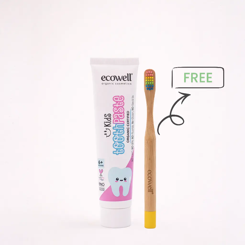 Organic Kids Toothpaste (75g) + FREE Bamboo ToothBrush